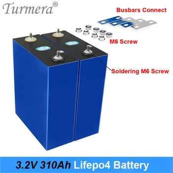 Turmera 3.2 V 310Ah Lifepo4 Batérie 12V 24V 48V Nabíjateľnú Batériu Elektrické Auto RV Solárny Systém na Uskladnenie Energie Žiadna Daň