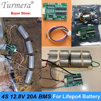 Turmera 4S 20A 12.8 V 14,4 V 32650 32700 Lifepo4 Batérie Vyvážené BMS pre Elektrické Lodné Neprerušené Napájanie 12V autobatérie