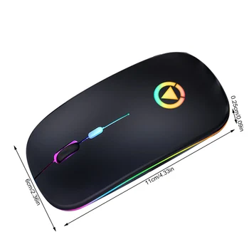 Ultra-tenký LED Farebné Svetlá Dobíjacia Myš Mini Bezdrôtovej Stlmiť USB Optická Ergonomic Gaming Mouse Prenosný Počítač Myš 46899