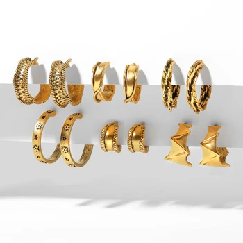 UMKA Zlaté Kovové Náušnice Pre Ženy Vintage Geometrické Kruhu Visieť Náušnice 2021 Trend Šperky Náušnice