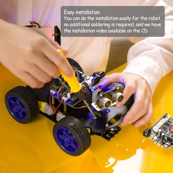 UNO R3 Inteligentný Robot do Auta, Wifi, Kamera, Diaľkové Ovládanie KMEŇOVÝCH autíčka Robotické Stavebnice pre Arduino Podporu DIY Kódovanie pre Deti, Mládež