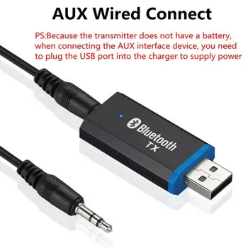 USB Bluetooth 5.0 Vysielač, Prijímač 3 V 1 EDR Adaptér 3,5 mm AUX Pre TV, PC Prenosný počítač Slúchadlá Domáce Stereo Auto HIFI Audio 12358