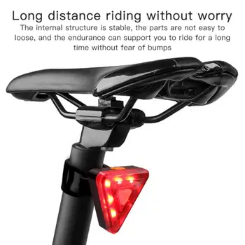 USB Nabíjateľné Cyklistické zadné svetlo v Noci na Koni Bezpečnostné Varovanie Lampa Bike LED Zadné Svetlo Trojuholník Bicykel zadné Svetlo