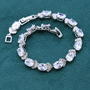Ušľachtilý Biely Opál 925 Sterling Silver Šperky Set pre Ženy, Náramok, Náušnice, Náhrdelník Krúžok Svadobné Šperky Vianočný Darček