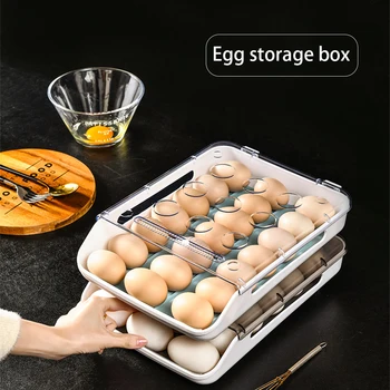 Vajcia Úložný Box Na Zásuvky-Typ Chladničky Úložný Box Plastových Nádob Na Skladovanie Zásuvky Pre Vajcia Kuchyňa Organizátori 55164
