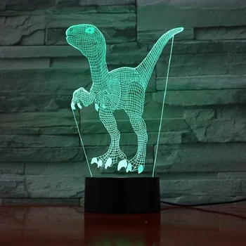 VCity Dinosaura 3D USB Lampa LED 7 Farieb Nočného Tanystropheus Lguanodon Lampa Darček Pre Deti Chlapcov Kreatívne Hračky Domáce Dekorácie 54306