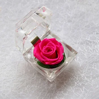 Večný Ruže Kvet Krúžok Box Svadobné Zapojenie Reálne Zachovaná Navždy Ruže Kvet Prípade Darček Šperky Zobraziť Držiak Na Okno 10946