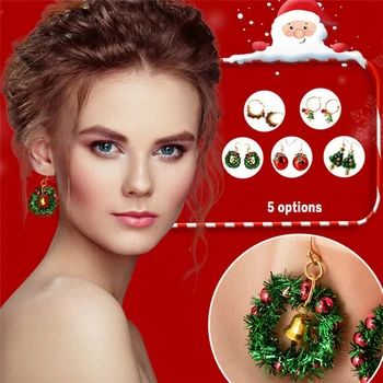 Vianočné Náušnice Prívesok Vianočný Stromček Snowflake Bell Santa Claus, Topánky, Náušnice, Módne Bežné Šperky Darček