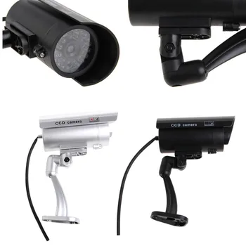 Vonkajší Krytý Falošný Bezpečnostný Dohľad Figuríny Fotoaparát Noc CCTV S LED Svetlom 61684