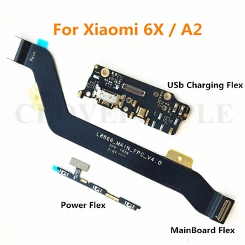 Výkon Objem & USB Nabíjanie Rada Flex Kábel & Doske Doske Spoje Linky Flex Kábel Pre Xiao Mi 6X A2 MI6X MIA2