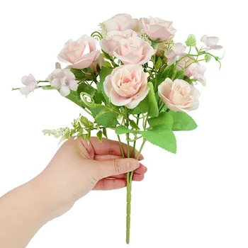 White Rose Umelý Kvet Hodvábnej Pivónia Svadobné Dekoratívne Vázy pre Domáce Dekorácie Nevesta Kytice Falošné Kvety Faux 41778