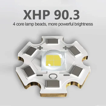 XHP90.3 najvýkonnejšie Led Baterka 18650 Nabíjateľná Led Baterka Svetlo XHP90 Usb Taktické Bleskové Svetlo, Kempingové Svietidlo Práce Lampa