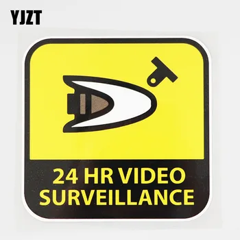 YJZT 12.2 CM X 12.2 CM Pozornosť 24 Hodín kamerový PVC Auto Nálepky Odtlačkový 12C-0799 19823