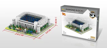 YZ-065 Slávny Real Madrid, Španielsko Futbalový Klub Micro Diamond Blok Santiago Bernabeu Štadión Tehly Nanobricks Hračky 8294