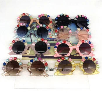 ZAOLIHU Shell Design Deti slnečné Okuliare 4-12 Rokov Dieťa Okrúhle Slnečné Okuliare Rainbow Srdce Peal Deti Okuliare Roztomilý Okuliare Gafas