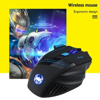 ZELOTES F14 2,4 GHz Bezdrôtová Optická USB Myš 2400DPI 7 Tlačidiel Myši LED Nastaviteľné Ergonomic Gaming Mouse na PC Počítač 10805