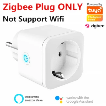 ZigBee Smart Plug WiFi Zásuvky EÚ 16A Power Monitor Načasovanie Funkcia Tuya SmartLife APLIKÁCIE Ovládanie Práce s Alexa Asistent Google