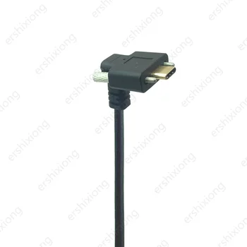 Zlato USB 3.1 Typ Kábla-C Mužov a Žien 90 Stupňov Pravý Uhol Rozšírenie Údajov Extender Kábel s Panel Mount dierou 10 gb/s