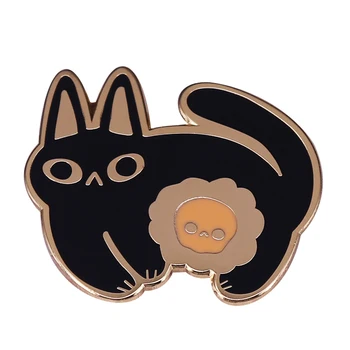Čierna Mačka, Brošne Roztomilý Zábavné mačiatko Odznak Jednoduchú Zábavu Smalt Pin Black Kitty Milovníkov Darček 101080