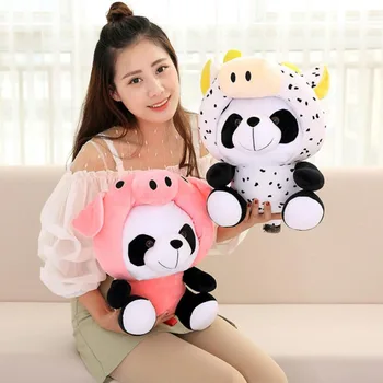 Čína Štýl Kawaii Čínskeho Zverokruhu Panda Plyšové Hračky Plyšové Mäkké Zvierat Myš Dobytka Pes, Králik Oblečenie Pre Bábiku Roztomilý Darček Pre Deti