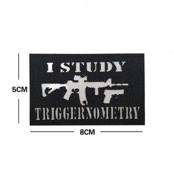 Študujem Triggernometry Škvrny Reflexné INFRAČERVENÉ Patch ODZNAK vojenskej Taktickej Appliques pre Bundy