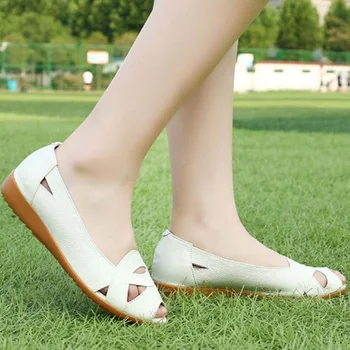 Ženské lete ryby úst sandále ženy kožené topánky priedušná tkaných matka sandále 2021 móda 19199