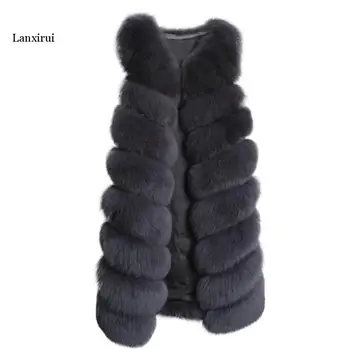 ženské nové faux fox kožušiny rameno rameno kožušiny vesta pre teplé jesenné zimné móda, ruskej zime street style