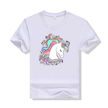Ženy Roztomilý Kreslený Jednorožec Print T Shirt Lete Žena Camiseta Unicornio Tee Tričko Topy Dievča, Krátky Rukáv Batoľa Žena Oblečenie 971