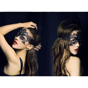 Ženy, Čierne Sexy Halloween Kostým Sexy Party, Masky Oko Masku Na Tvár Čiernej Čipky Sexy Oko Masku Na Tvár Maškaráda Strany Loptu Ples 29609