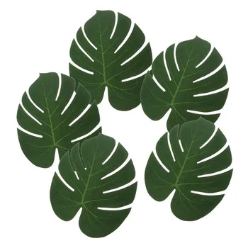 12pcs/Veľa Zelenej Umelej Monstera Palmové Listy Svadby, Narodeniny Festival Tému Havajské Dekorácie, Party Dodávky Pre Trop