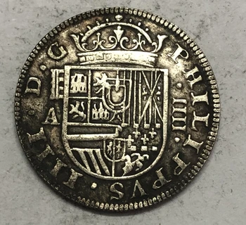 1635 Španielsko 4 Reales - Felipe IV Kópiu strieborné pozlátené Mince