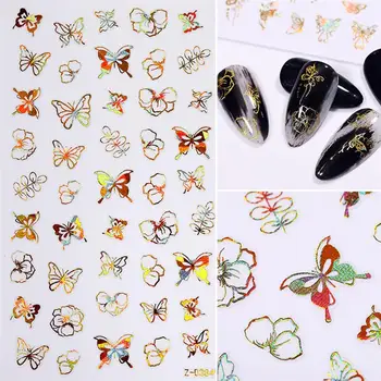 18 Listy Kapmore Farebný Motýľ na Nechty, Nálepky Nepremokavé Necht Nálepky Manikúra Obtlačky 3D Butterfly Nail Art Obtlačky