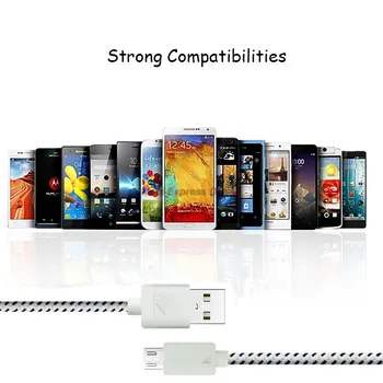 1M/2M/3M Micro USB Sieťovej Nabíjačky Farebné Nylon Kábel pre Samsung J4 plus Huawei Honor 8X 8A Redmi 7 6 6a LG Stylo 3 Telefón Android