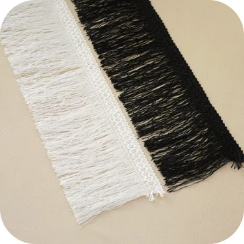 1M Biela Čierna Polyester Strapec Čipky Trim Textílie DIY Šitie, Ručné Doplnky, dekoračné Materiály Kábel DIY Plavidlá 10 cm Široký