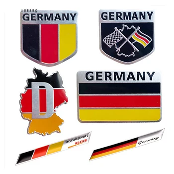 1Pc Kovové 3D Odtlačkový Nemecko Vlajka Mriežka Nárazníka Okno Telo Dekorácie Odznak Znak Vody Dôkaz Auto Nálepky