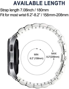 20 mm 22 mm z Nehrdzavejúcej Ocele Watchband Pre Samsung Galaxy Sledujte 3 45mm, Výstroj s3 46 mm 42mm GT2/2e/Pro pre Amazift GTS Kovový Náramok