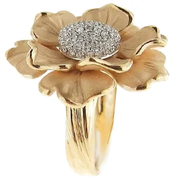 2020 Nové Luxusné Módne Zlatá Farba Kvetu Prstene Pre Ženy Elegantná Biela Zirkón Ženské Šperky, Doplnky Strany Valentine Dary