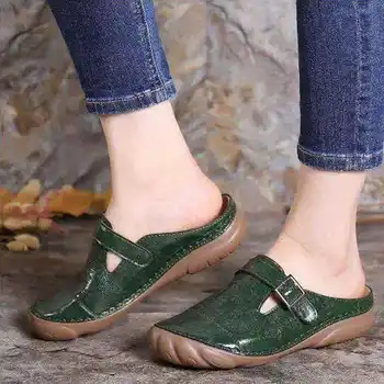 2021 Lete Ženy Premium Ortopedické Otvorené Prst Sandále Pracky Anti-slip Priedušná Kožené Bežné Ženské Platformu Retro Topánky