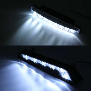 2ks LED Auto Denných prevádzkových Svetlo 6/8 Led Automobilový Jazdy Svetlo do Hmly Žiarovka 12V 6000K