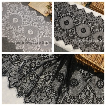 3 m /veľa 50 cm široký Čierna biela Rias Čipky Textílie DIY Dekoratívne Vysoko Kvalitné Mäkké Vypnutie Svadobné výbava Ručné textil