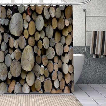 3D Starého Dreva Sprchové Závesy DIY Kúpeľňa Záclony Umývateľný Polyester Pre Vaňou Art Decor Drop Shipping Vlastné