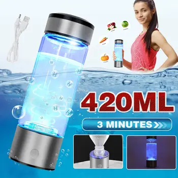 3mins Prenosné Bohaté na Vodík Voda Cup Ionizátor Maker/Generátor, Super Antioxidanty ORP Vodíka Fľaša 420ml Nabíjateľná