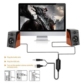 3Wx2 Reproduktory Počítača s Surround Stereo USB Káblové Powered Multimediálne Reproduktor pre PC/Notebooky/Smart Phone