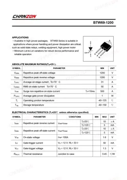 5 ks BTW69-1200-3P Tyristorové Bipolárny Tranzistor Križovatke BJT Triode Trubice Fets DIP 31A 1200V Integrované Obvody