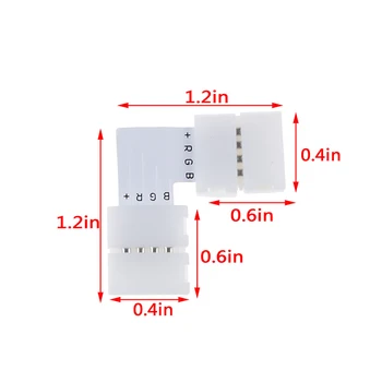 5 ks/veľa Voľného Spájkovanie LED Pásy Rohu Konektor 2PIN Tvaru L Rohu Konektora pre LED Pásy Svetla
