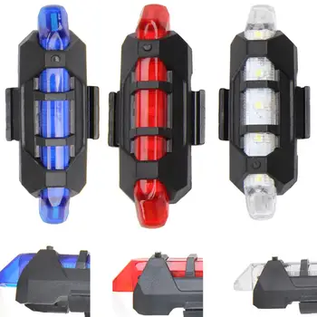5 LED Bicyklov Svetla Vodotesné Zadné zadné Svetlo LED USB Nabíjateľné Horský Bicykel, jazda na Bicykli Svetlo Taillamp Bezpečnostné Výstražné Svetlo
