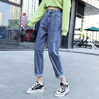 5XL plus veľkosť jeans Módne dámske džínsy 2020 jeseň nové veľké veľkosti, vysoký pás džínsy chudnutie hárem nohavice voľné nohavice