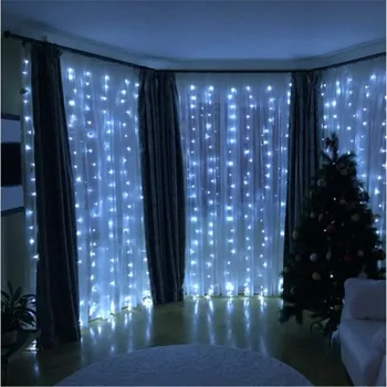 6M x 3 M 600 LED Domov Vonkajšie Dovolenku Vianočné Dekoratívne Svadobné, vianočné String Víla Opony Girlandy Pásy Strany Svetlá