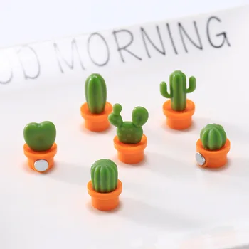 6PCS Cartoon Kaktus Magnety na Chladničku 3D Roztomilý Sukulentných Rastlín Silné Magnetické Chladnička Nálepky Domáce Dekorácie Chladnička Nálepky