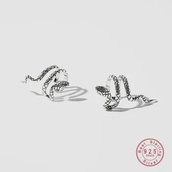 925 Sterling Silver Kreatívne Vysoko Kvalitné Had Ucho, Kosti Klip Náušnice Ženy Muži Luxusné Temperament Model Šperky